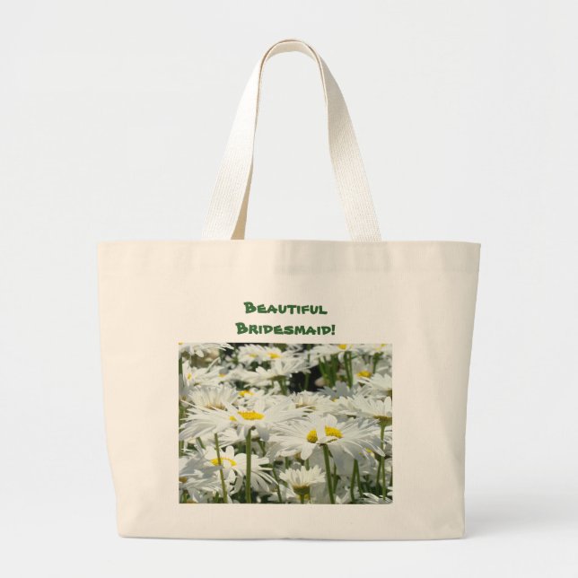 Bela Dama de Honra! bolsas tote Flores de Margarid (Frente)