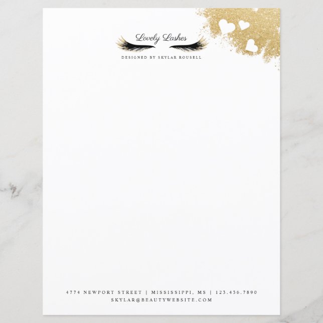 Bela Dourada Máscara Eyelashes Luxuriosa (Frente)