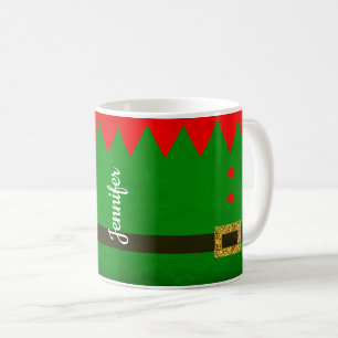 Bela Elfa Verde Personalizada Caneca de Natal