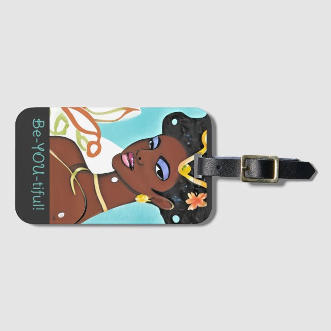 Bela etiqueta de bagagem (Aqua Lettering) (Frente Horizontal)