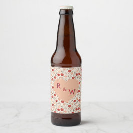 Bela etiqueta de cerveja de casamento de tulipa ch