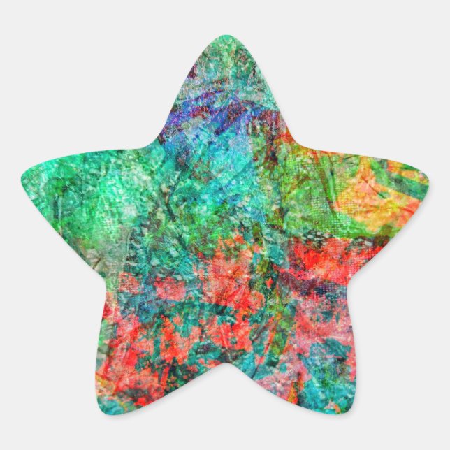 Bela etiqueta de estrela abstrata vermelha, Delíci (Frente)