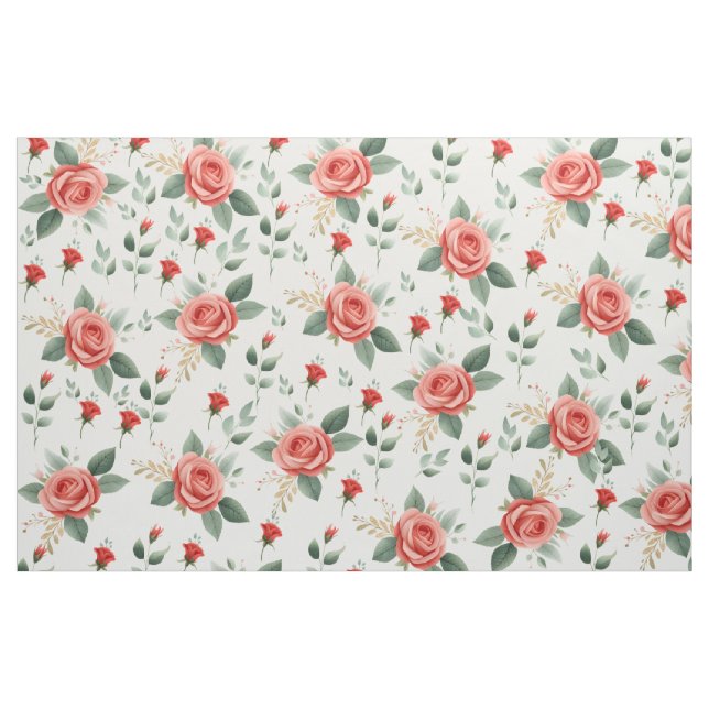 Bela flor de rosa tecido design floral em tecido (Fat Quarter)