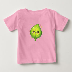 Bela Folha Feliz Bebê Camiseta de Jersey Fino Desi