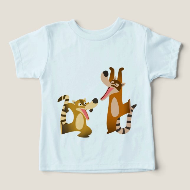 Bela Joyful Cartoon Coatimundis Baby T-Shirt (Design frontal)