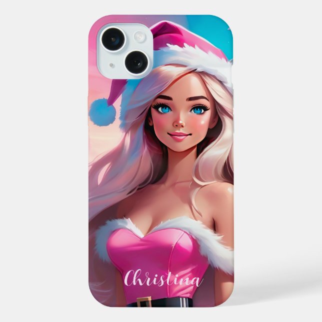 Bela Menina de Natal Rosa 01 (Verso)