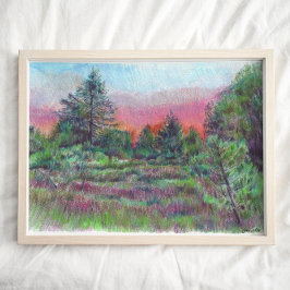 Bela paisagem Árvores de Arte Impressão