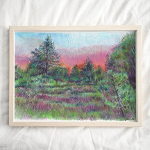 Bela paisagem Árvores de Arte Impressão