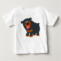Bela peça de desenho do Rottweiler Baby T-Shirt