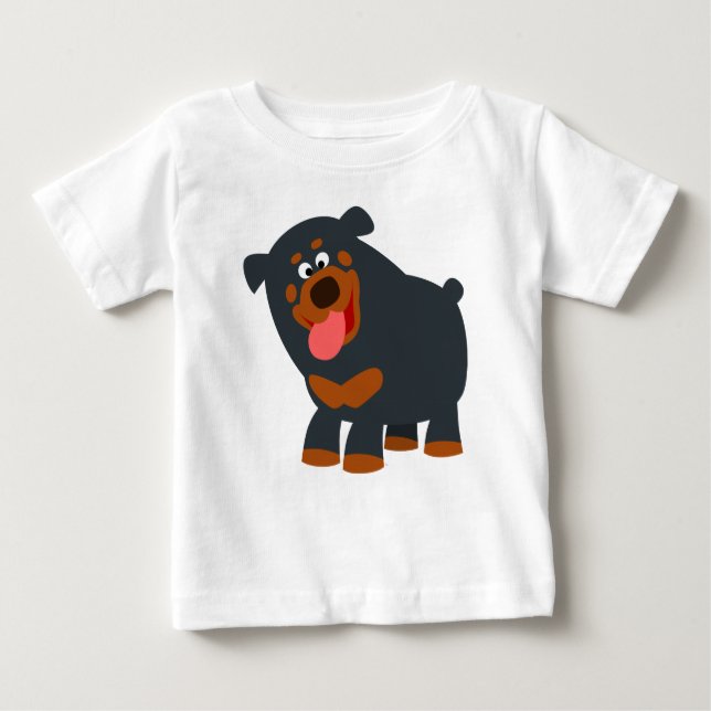 Bela peça de desenho do Rottweiler Baby T-Shirt (Frente)