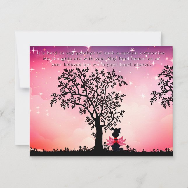 Bela perda de um cartão de comemoração de simpatia (Frente)