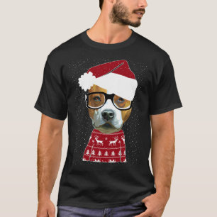 Bela Pitbull Em Santa Hat Suéter De Natal Feio M