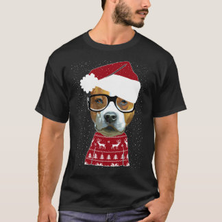 Bela Pitbull Em Santa Hat Suéter De Natal Feio M