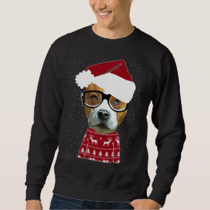 Bela Pitbull Em Santa Hat Suéter De Natal Feio M