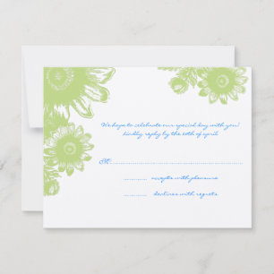 Bela placa RSVP de Casamento de Flor Vintage