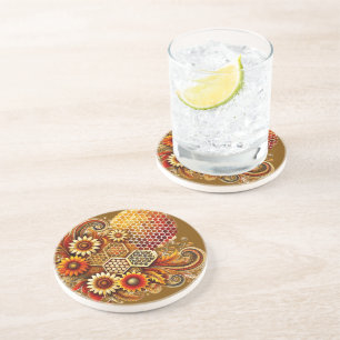 Bela Porta copos Honeycomb e Floral Design