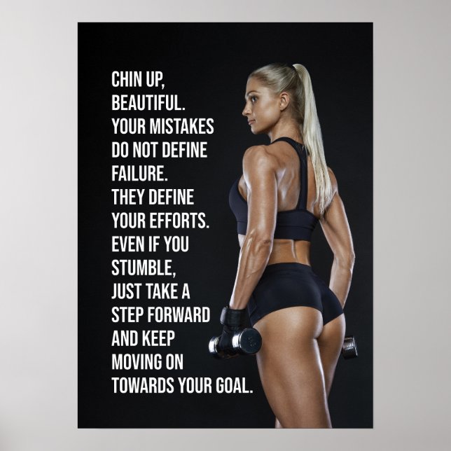 Bela Poster de Motivação Gym Feminina (Frente)