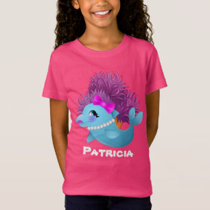 Bela praia de golfinho, com nome T-Shirt