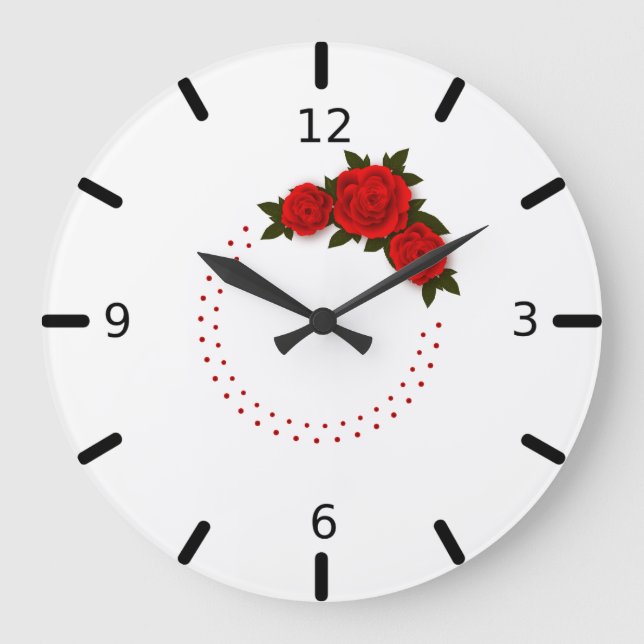 Bela Rosa vermelha de relógio grande (Frente)