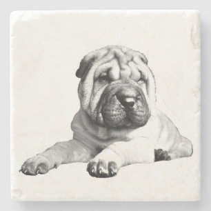 Bela Shar Pei em Porta-copos de Mármore