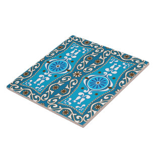 💙 🤎 bela turquesa - Azulejos marrom, 8,