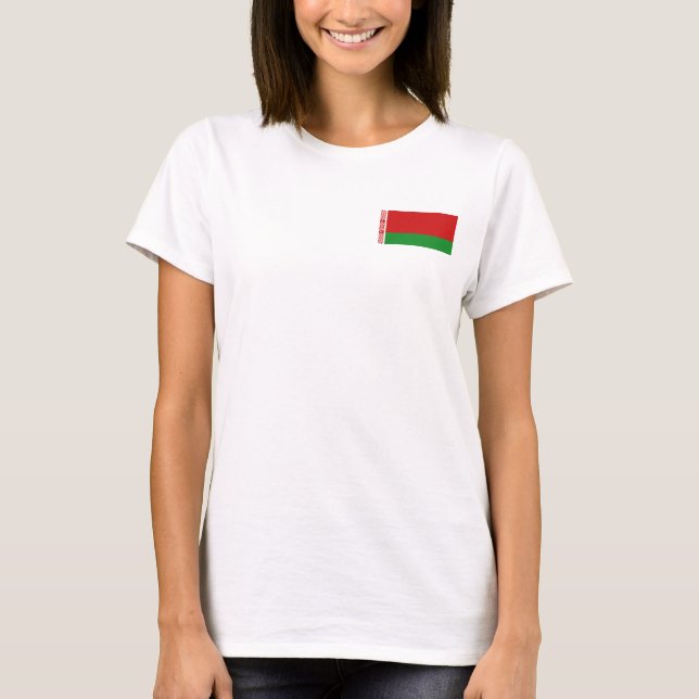 Belarus Flag e Map Dk T-Shirt (Frente)