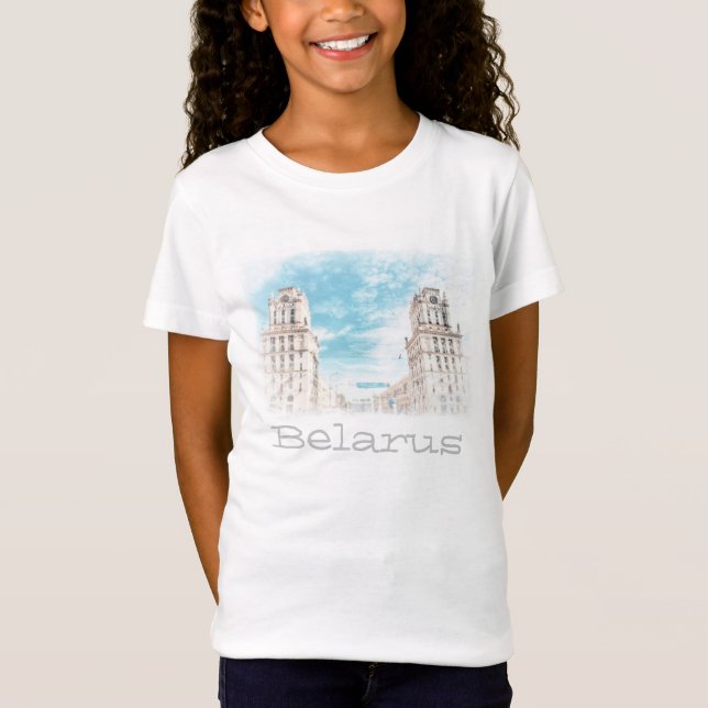 Belarus Minsk Architecture T-Shirt Top (Frente)