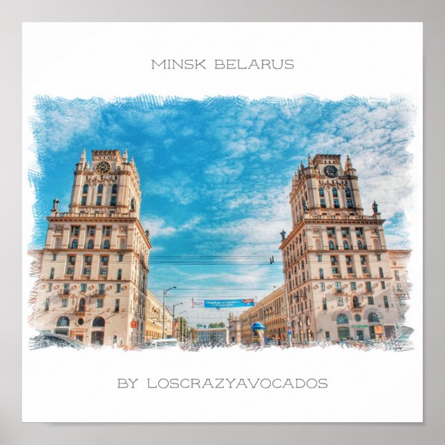 Belarus Minsk City Architecture Nature Poster (Frente)