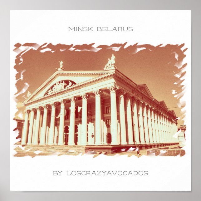 Belarus Minsk City Architecture Nature Poster (Frente)