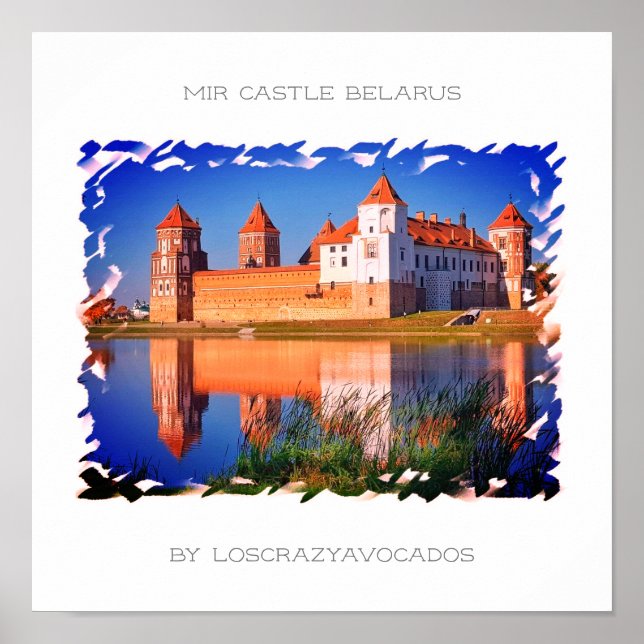 Belarus Mir Castle Architecture Nature Poster (Frente)