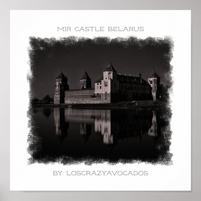 Belarus Mir Castle Architecture Nature Poster (Frente)