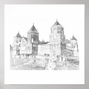 Belarus Mir Castle Architecture Nature Poster