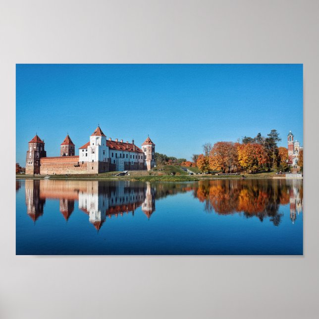 Belarus Mir Castle Architecture Nature Poster (Frente)