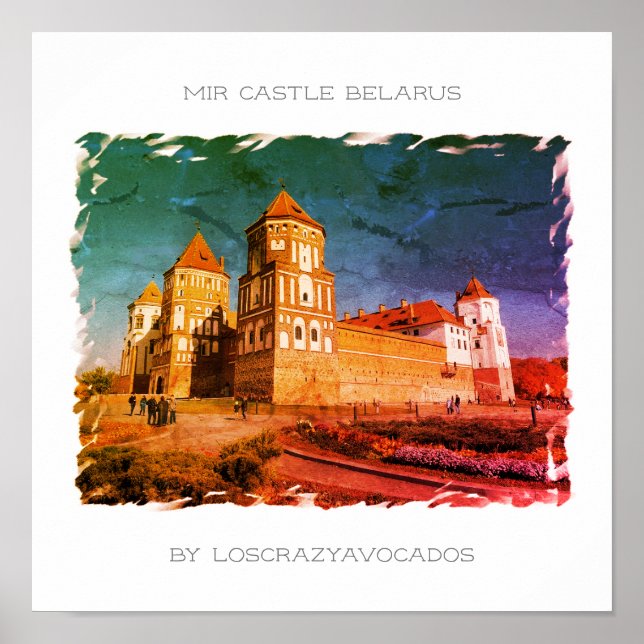 Belarus Mir Castle Architecture Nature Poster (Frente)