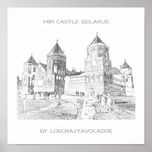 Belarus Mir Castle Architecture Nature Poster