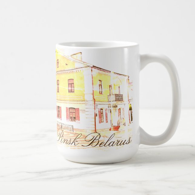 Belarus Pinsk Arquitetura Caneca de Café (Direita)
