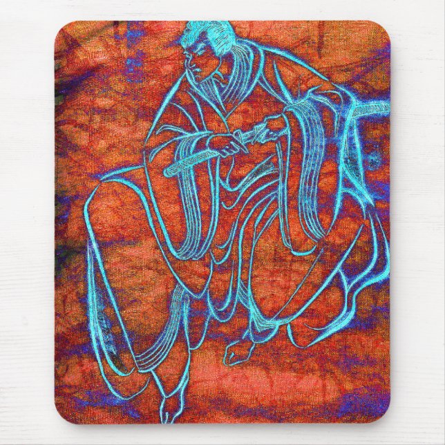 Belas artes japonesas Mousepad do Swordsman do (Frente)