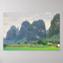 Belas artes Yangshuo em Primavera Poster