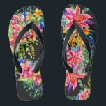 Belas Chinelos de Flores Tropicais<br><div class="desc">Consulte as minhas Categorias e Coleções para obter produtos correspondentes. Parece-me um casamento de férias tropicais ou de praia! Compare-os com Chinelos de Designer a um preço muito mais alto, e aqui você tem uma declaração ousada que diz que você tem estilo e sabe como mostrá-lo. Vou postar uma variedade...</div>