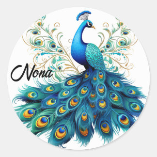 belas etiquetas de pavão,