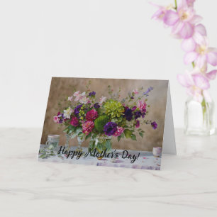 Belas Flores Arte Floral Cartão do Dia das Mães
