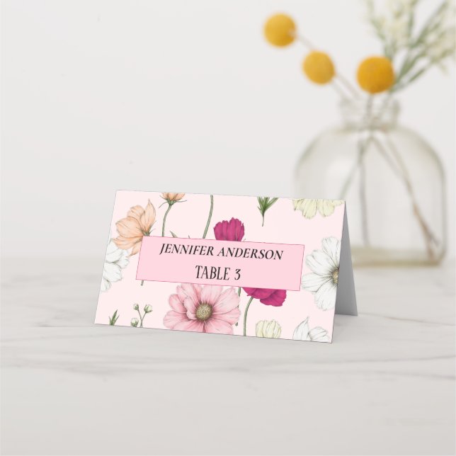 Belas Flores De Campo Cartões De Casamento (Frente)