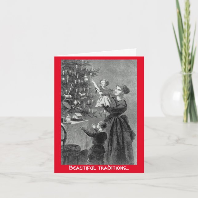 Belas tradições, cartão de saudação da Árvore de N (Frente)