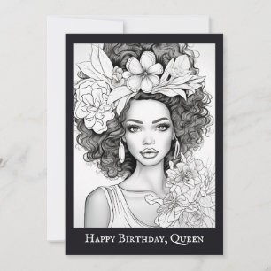 Beleza Afro-Americana   Colore seu próprio cartão 