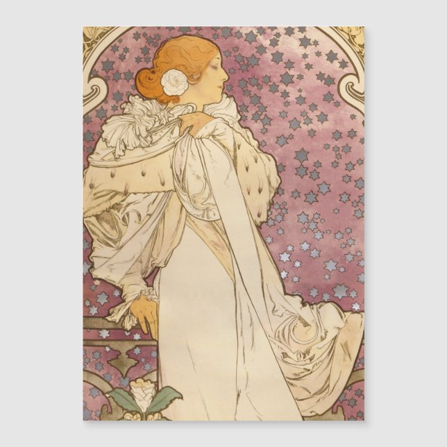 Beleza da Mulher Mucha Art Nouveau (Frente)