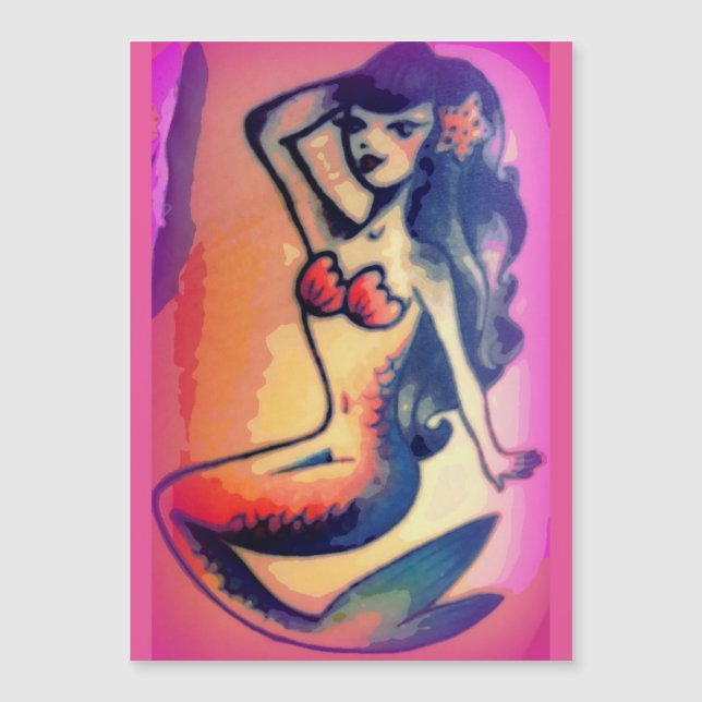 beleza da sereia de cabelos escuros (Frente)