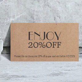 Beleza do cupom Kraft Impresso Moderno Elegante