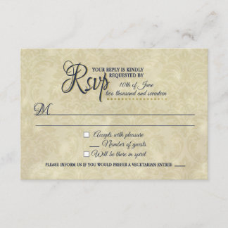 Beleza e cartão RSVP de casamento do tema da Besta