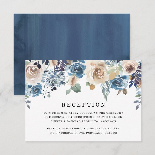 Beleza em Flor | Cartão de Recepção de Casamento (Frente/Verso)