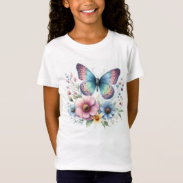 Beleza florescente: Flores e borboletas T-Shirt